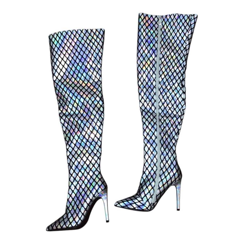 Cape Robbin Halogram Fishnet Thigh High Boots EUC size 6 - Picture 3 of 6